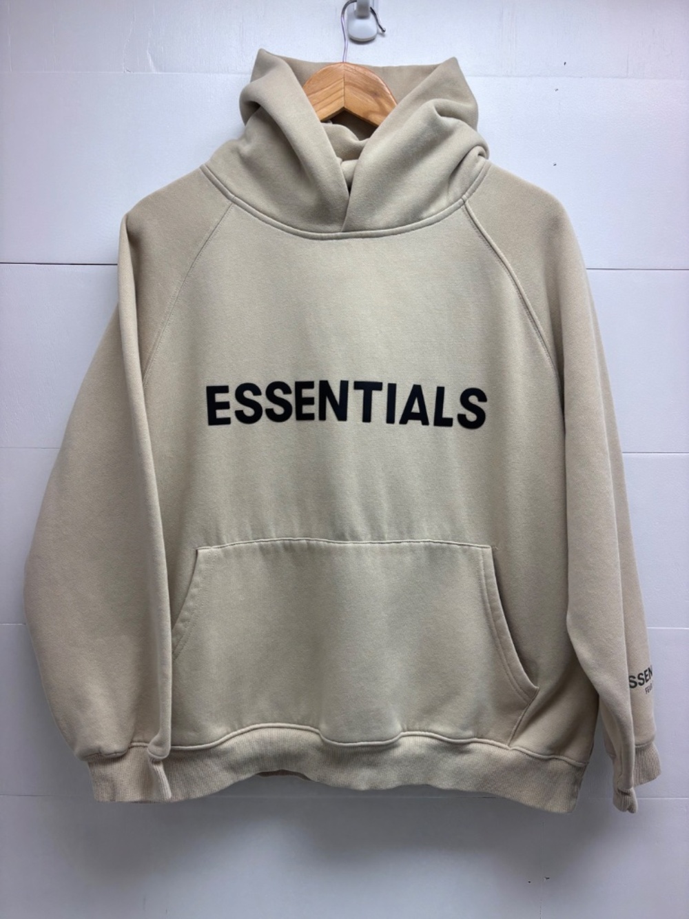 Fear of God Essentials Pullover Hoodie Tan/Cream Men's Size Small FOG